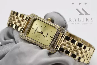 Желтые 14k 585 золотые наручные часы Lady Geneve lw054ydg&lbw008y