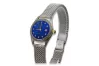 Wellow 14k 585 reloj de pulsera de oro Geneve reloj con esfera azul lw078wdblz curvalbw003w