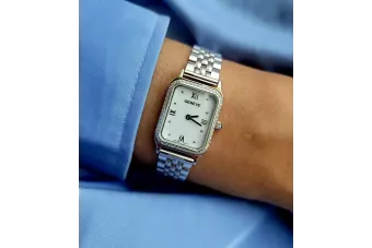 Damski zegarek z białego złota 14k z bransoletą Geneve lw055wdw&lbw008w