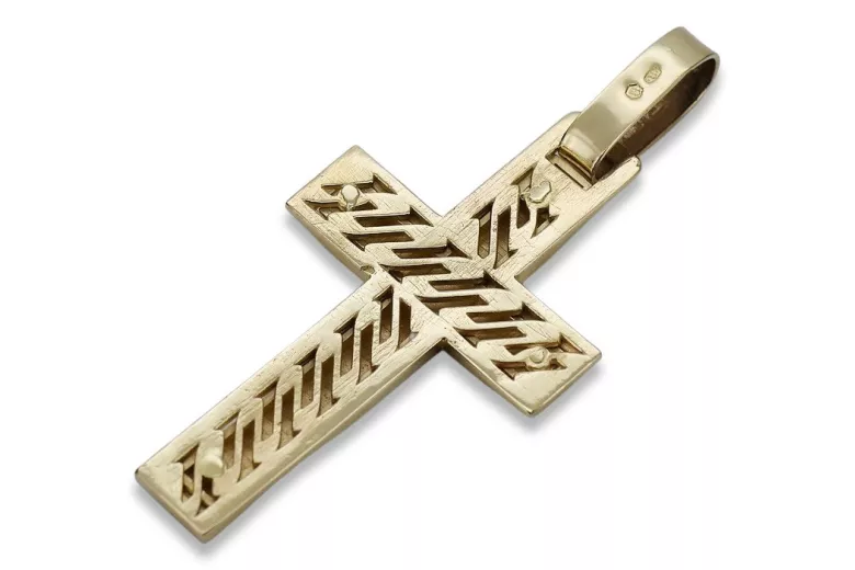 Golden Catholic Cross ★ russiangold.com ★ Gold 585 333 Low price