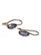 Boucles d’oreilles en or rose soviétique russe 14k 585 vec011 alexandrite rubis émeraude saphir ...