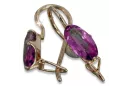 Boucles d’oreilles en or rose soviétique russe 14k 585 vec011 alexandrite rubis émeraude saphir ...