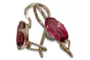 Boucles d’oreilles en or rose soviétique russe 14k 585 vec011 alexandrite rubis émeraude saphir ...