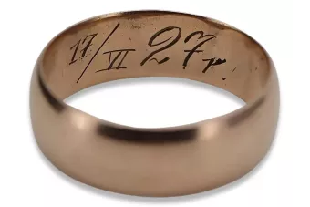 Russischer sowjetischer rosafarbener 14-karätiger 585-Gold-Vintage-Ring vrn007
