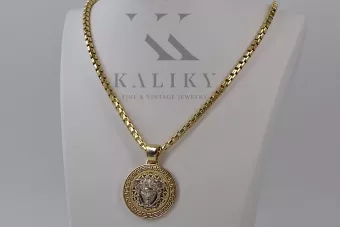 Greek jellyfish 14k gold pendant with chain cpn053yw&cc078y