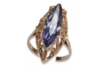 Rusă sovietică Rose Inel de aur 14K Alexandrite Ruby Smarald Safir Zircon 585 vrc005