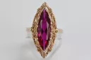 Russe soviétique rose 14k 585 or Alexandrite Rubis Émeraude Saphir Zircon bague vrc005