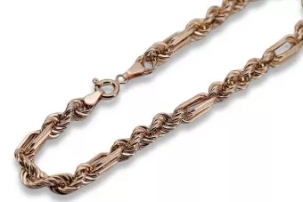 Vintage rose pink 14k 585 gold Corda-Figaro chain cc004r