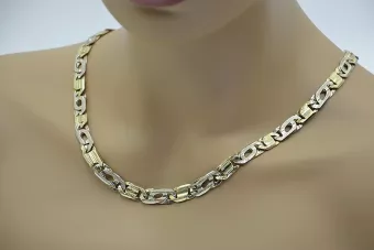 Galben italian 14k aur  Tiger lanț de ochi cc040yw