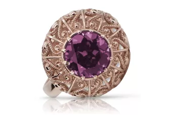 Ring Amethyst Original Vintage 14K Rose Gold Vintage craft vrc059r