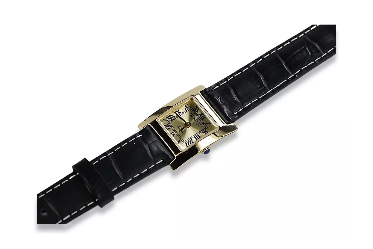 Gold men's watch Geneve ★ zlotychlopak.pl ★ Gold purity 585 333 Low Price!