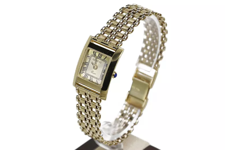 Gold men's watch Geneve ★ zlotychlopak.pl ★ Gold purity 585 333 Low Price!