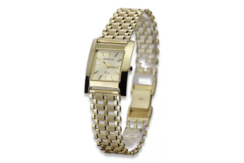 Gold men's watch Geneve ★ zlotychlopak.pl ★ Gold purity 585 333 Low Price!