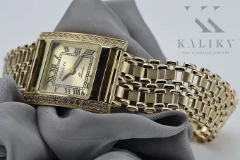 Часы Lady Geneve квадратные из желтого золота 14 карат lw035yy&lbw001y