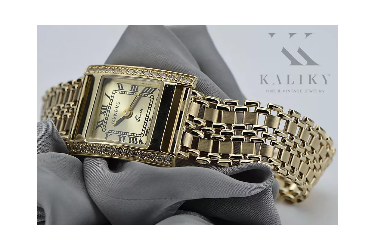 Gold men's watch Geneve ★ zlotychlopak.pl ★ Gold purity 585 333 Low Price!