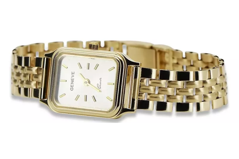 Gold men's watch Geneve ★ zlotychlopak.pl ★ Gold purity 585 333 Low Price!