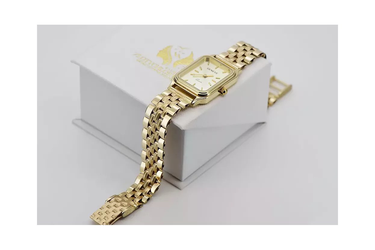 Gold men's watch Geneve ★ zlotychlopak.pl ★ Gold purity 585 333 Low Price!