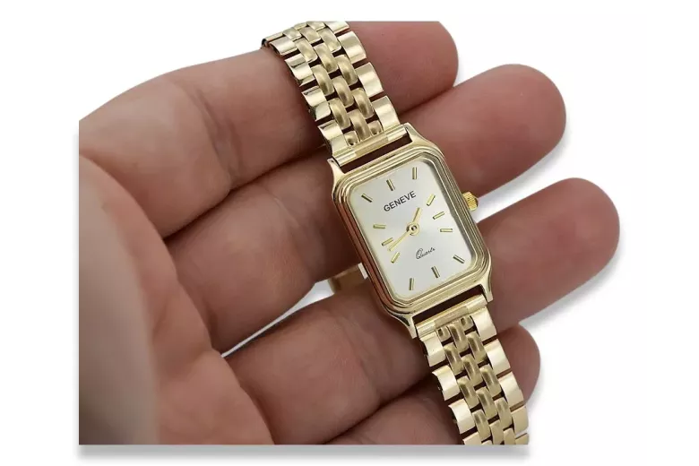 Gold men's watch Geneve ★ zlotychlopak.pl ★ Gold purity 585 333 Low Price!