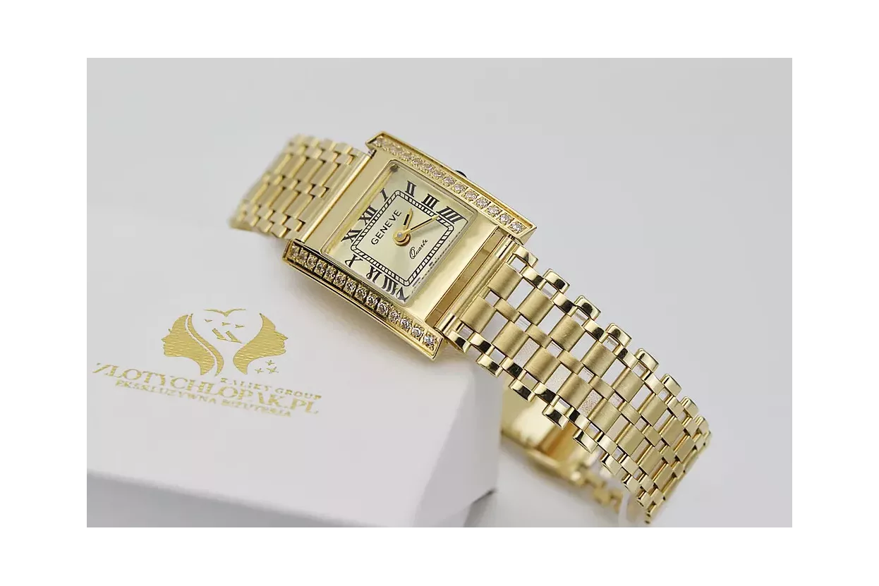 Gold men's watch Geneve ★ zlotychlopak.pl ★ Gold purity 585 333 Low Price!