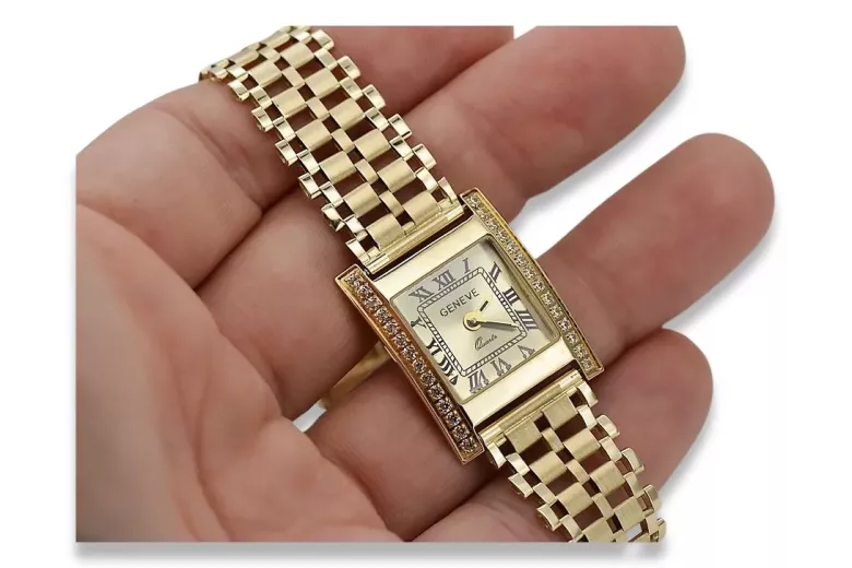 Gold men's watch Geneve ★ zlotychlopak.pl ★ Gold purity 585 333 Low Price!