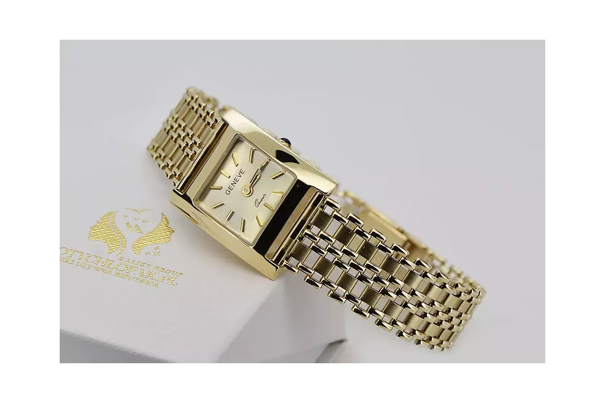 Gold men's watch Geneve ★ zlotychlopak.pl ★ Gold purity 585 333 Low Price!