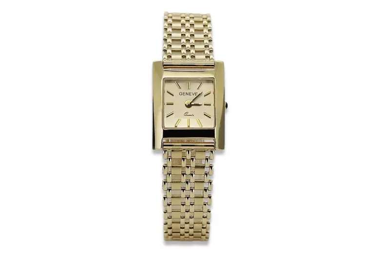 Gold men's watch Geneve ★ zlotychlopak.pl ★ Gold purity 585 333 Low Price!