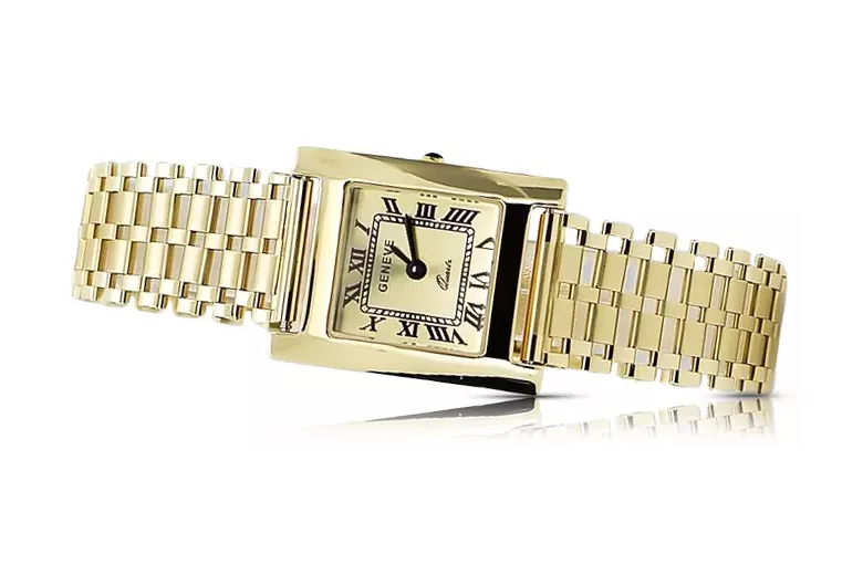 Gold men's watch Geneve ★ zlotychlopak.pl ★ Gold purity 585 333 Low Price!