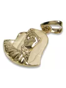 Galben italian 14k 585 de aur Mary medalion pictograma pandantiv pm004y