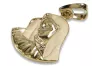 Amarillo italiano 14k 585 oro Mary medallion icon colgante pm004y