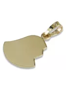 Amarillo italiano 14k 585 oro Mary medallion icon colgante pm004y