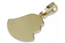 Italian yellow 14k 585 gold Mary medallion icon pendant pm004y