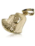 Galben italian 14k 585 de aur Mary medalion pictograma pandantiv pm004y