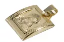 Gold 14k 585 Medaillon-Ikonenanhänger „Mutter Gottes Jungfrau Maria“ pm001y