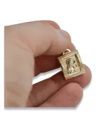 Gold 14k 585 Medaillon-Ikonenanhänger „Mutter Gottes Jungfrau Maria“ pm001y