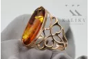 Rose russe rose soviétique rouge 585 583 or amber ring vrab008