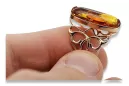 Rose russe rose soviétique rouge 585 583 or amber ring vrab008