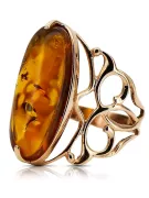 Rose russe rose soviétique rouge 585 583 or amber ring vrab008