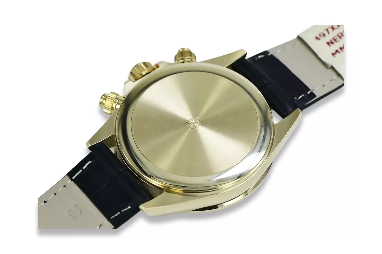 Gold men's watch Geneve ★ zlotychlopak.pl ★ Gold purity 585 333 Low Price!