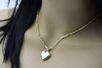 Yellow 14k gold beautiful heart pendant cpn014y