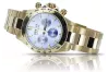 Reloj Geneve para hombre en oro amarillo 585 de 14 quilates con esfera marrón mw014ydbl&mbw017y