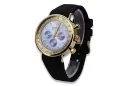 Yellow 14k 585 gold men's beautiful Geneve watch mw012y-bl blue dial