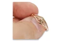 Russe soviétique rose rose 14k 585 or Bague vintage vrn071