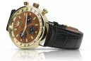 Желтые 14k 585 золотые мужские часы Geneve mw012y-br