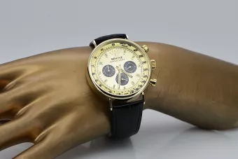 Жовтий 14k 585 золотий чоловічий годинник Geneve mw012y-gb