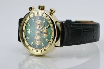 Жълт 14k 585 златен мъжки часовник Geneve mw012y-gr