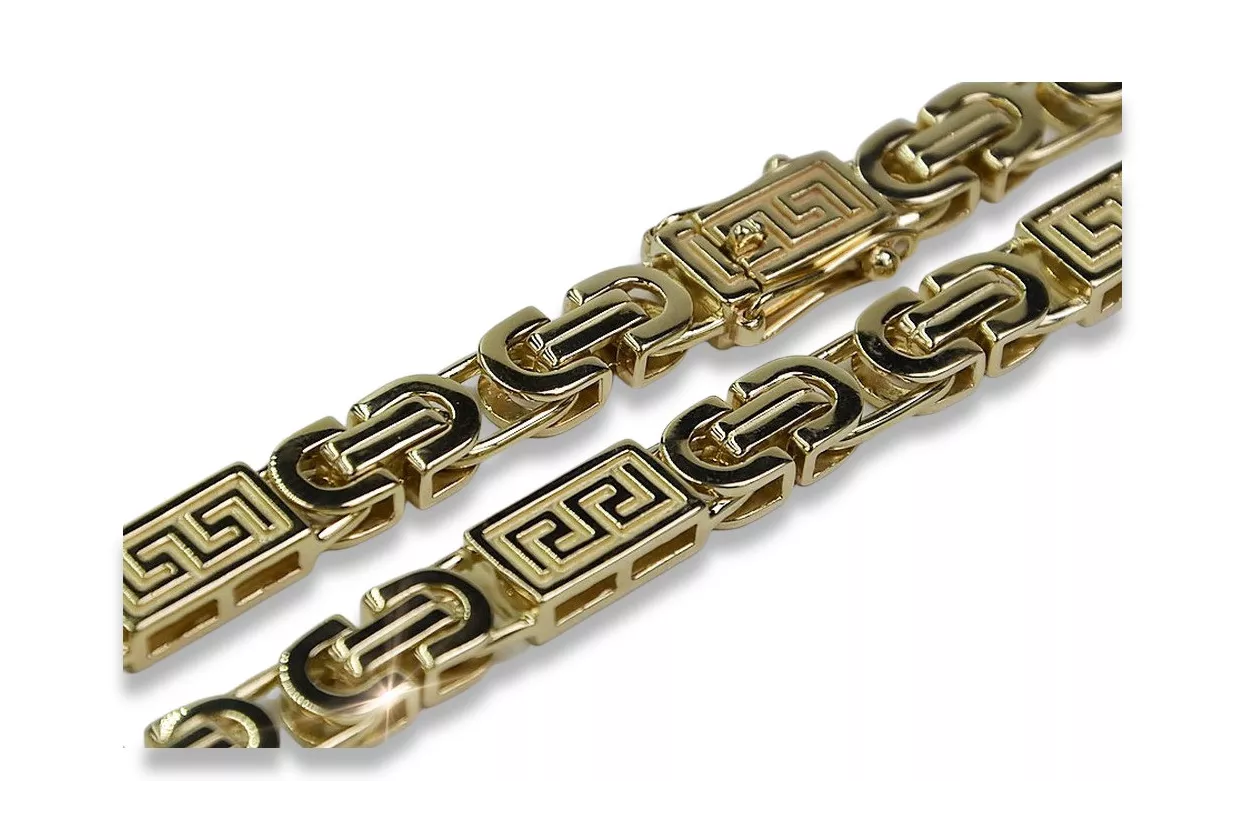 Gelbgold 14 K 585 Byzantinisches griechisches Armband cb050y