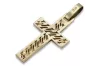 Yellow white 14k solid gold Catholic cross ctc031yw