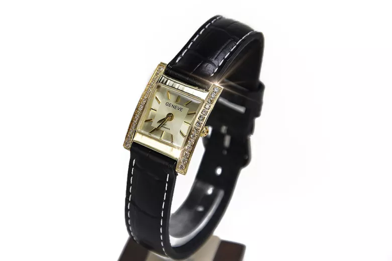 Gold men's watch Geneve ★ zlotychlopak.pl ★ Gold purity 585 333 Low Price!