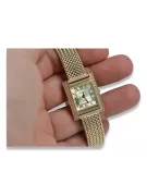 14K Gold Women's Watch, Rectangular, Italian, Cyrkonia