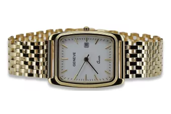 Gold men's watch Geneve ★ zlotychlopak.pl ★ Gold purity 585 333 Low Price!